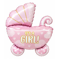 Шарик коляска для новорожденного «it’s a girl»