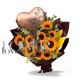 Sunflower bouquet with a heart - delivery in Haifa and Krayot