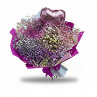 Colorful Gypsophila Bouquet with Balloon