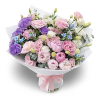 Pastel Romance – Peonies & Lisianthus Bouquet