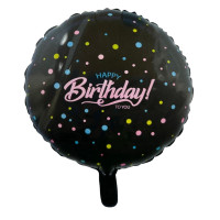 happy Birthday Balloon Black