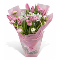 Tulips in a handbag