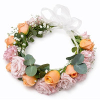 An orange head-wreath